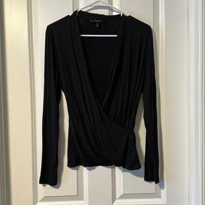 Banana Republic Black Wrap Blouse
